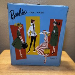 1961 Barbie Doll Case by Mattel featuring the classic “Ponytail” Barbie artwork. This vintage item is collectible, especially among Barbie and mid-cen