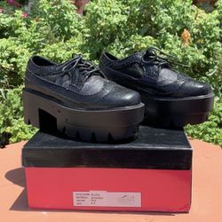 Rave02 Bumper, Round Toe Metallic Mesh Lug Sole Platform Chunky Heel Ankle Boots 