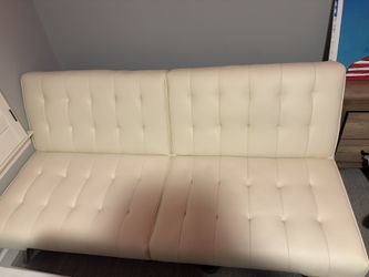 White Foldable Leather Couch