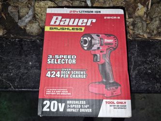 Bauer 20V  1/4" 3 Speed Impact Driver