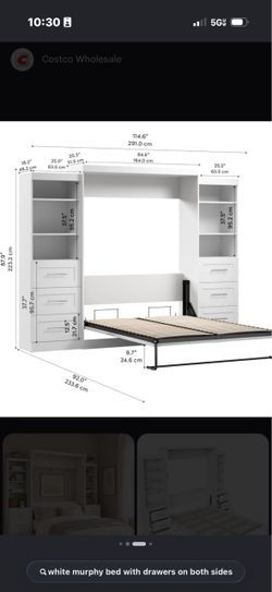 Murphy Bed Queen Size with Drawers & Shelving