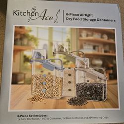 6 Piece Airtight Dry Food Storage Containers