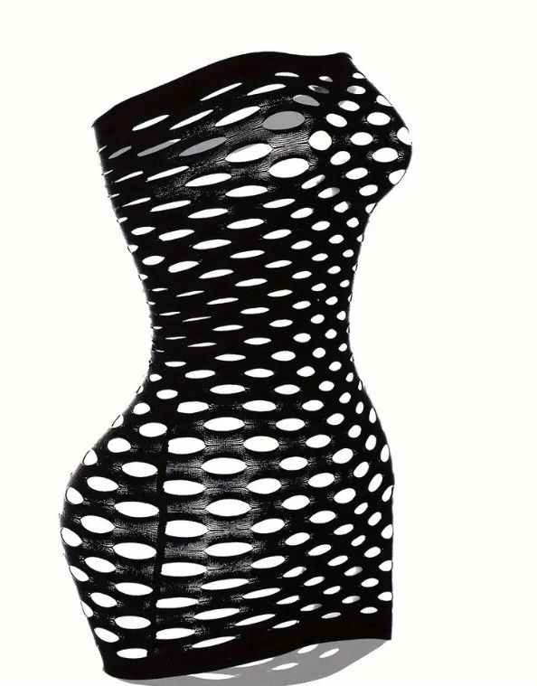 Seductive Ripped Fishnet Bodycon Dress - Alluring Hollow Out Tube Style - Ultra-Sexy Womens Lingerie & Underwear Bodystocking Stocking