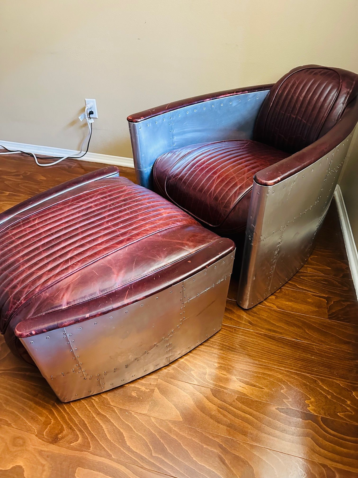 Restoration Hardware Aviator Chair And Ottoman