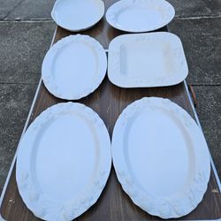 6 Made In Italy Porcelain Platters 