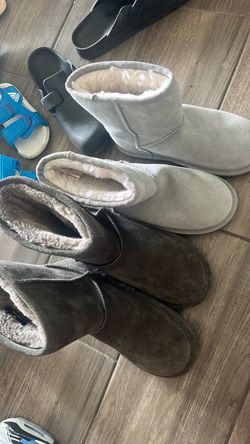 Suede Shearling Mini Boots Two Pairs