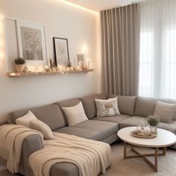 Oak Wood And Dark Grey Coffee Table 