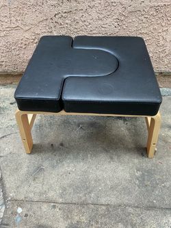 Yoga Headstand Bench with Wood Frame