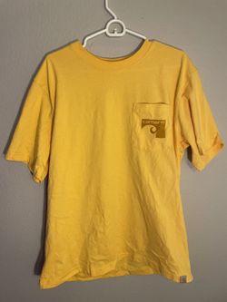 Carhartt Tshirt Large Graphic Tee Yellow Workwear Relaxed Fit Cowboy Farm
