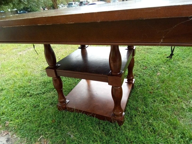 Gorgeous HUGE Wood Square Pedestal Dining Table