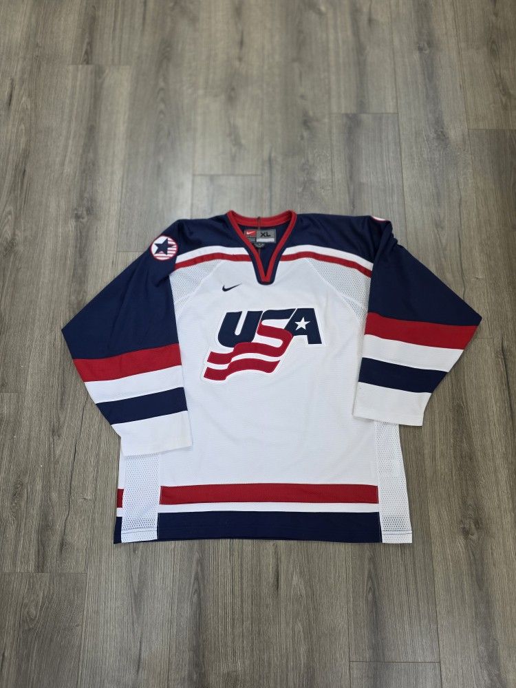 Vintage Nike USA Olympic AHockey Jersey Mens Size XL