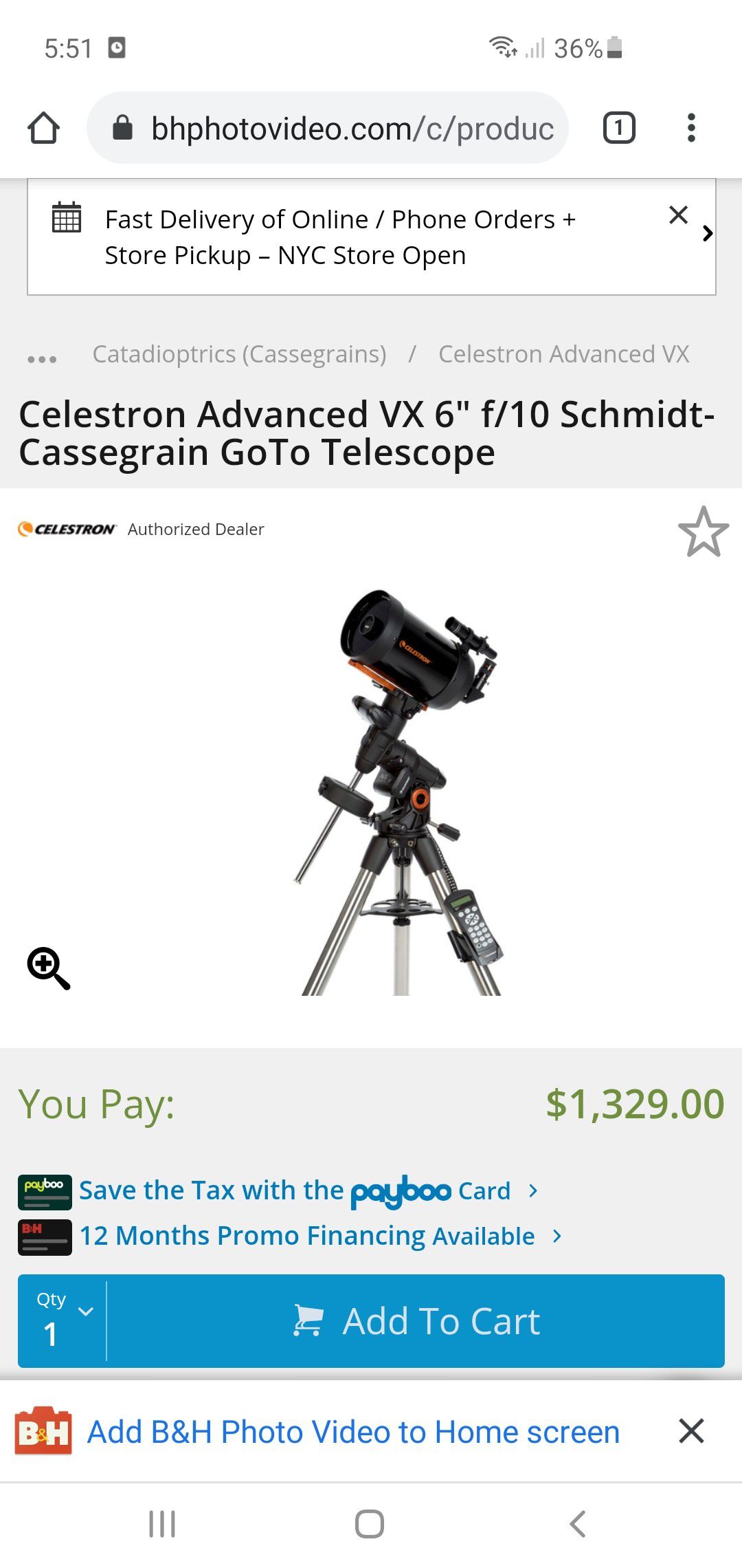 Celestron Telescope + ZWO Astrophotography Camera