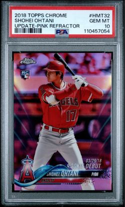 2018 TOPPS CHROME UPDATE #HMT32 SHOHEI OHTANI UPDATE-PINK REFRACTOR PSA 10