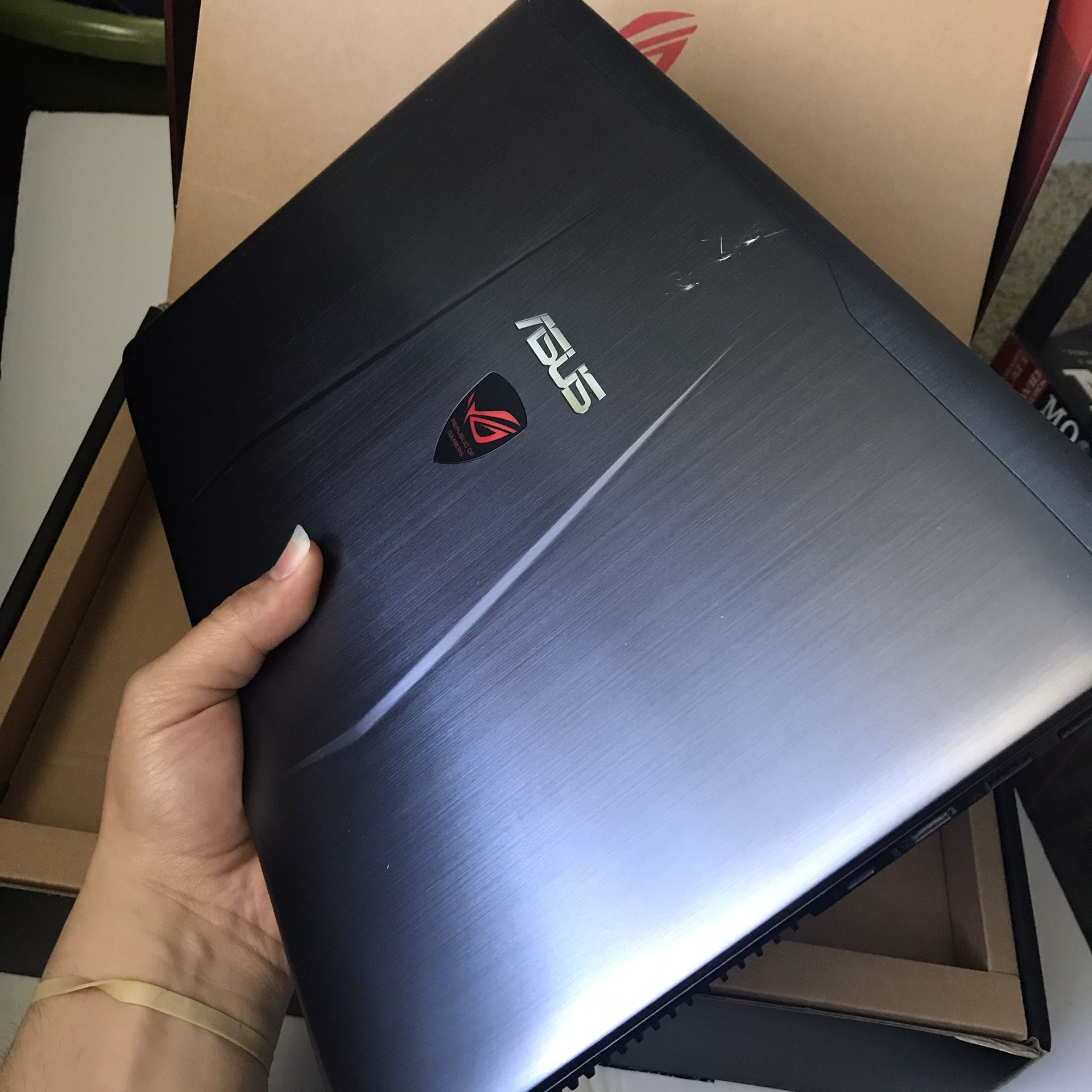 EXCELLENT in BOX // 15.6" ASUS Gaming Laptop -FHD AntiGlare - i7-6700HQ 2.6Ghz (8 CPUS) - 128GB Samsung SSD + 1 TB HDD + 16GB DDR4 Ram - NVIDIA GeFor