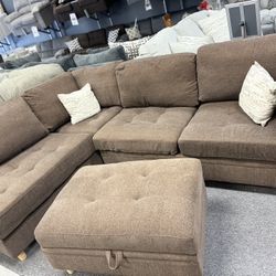 3 Pc Sectional W Storage Ottoman 