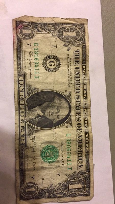 1963B Chicago $1 dollar bill