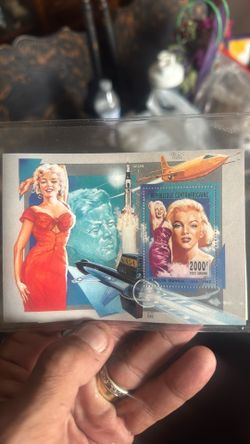 Marilyn Monroe and JFK stamp with authenticity