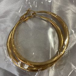 Large 10k Gold Hopped Earrings 