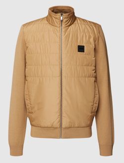 Hugo Boss Lavando Hybrid Mixed logo-patch padded Jacket men's sz S