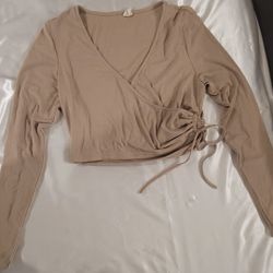 Women Long Sleeve Crop Blouse Size Size Large