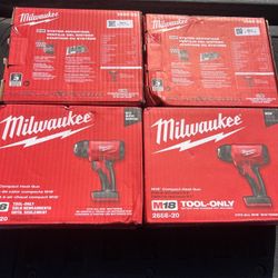 Milwaukee 2688-20 M18 18V Cordless Compact Heat Gun – Fast Heat-Up, REDLITHIUM Battery Powered, LED Light, Red 
