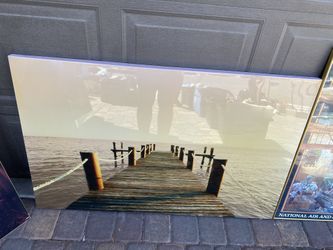 Picture Bridge Lansacape Ocean Beige Neutral Colors