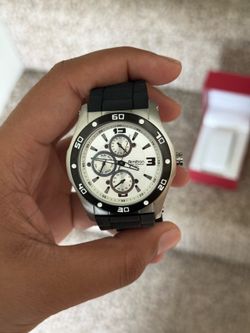 Armitron Silver and Black Sport Chronograph Watch Mens