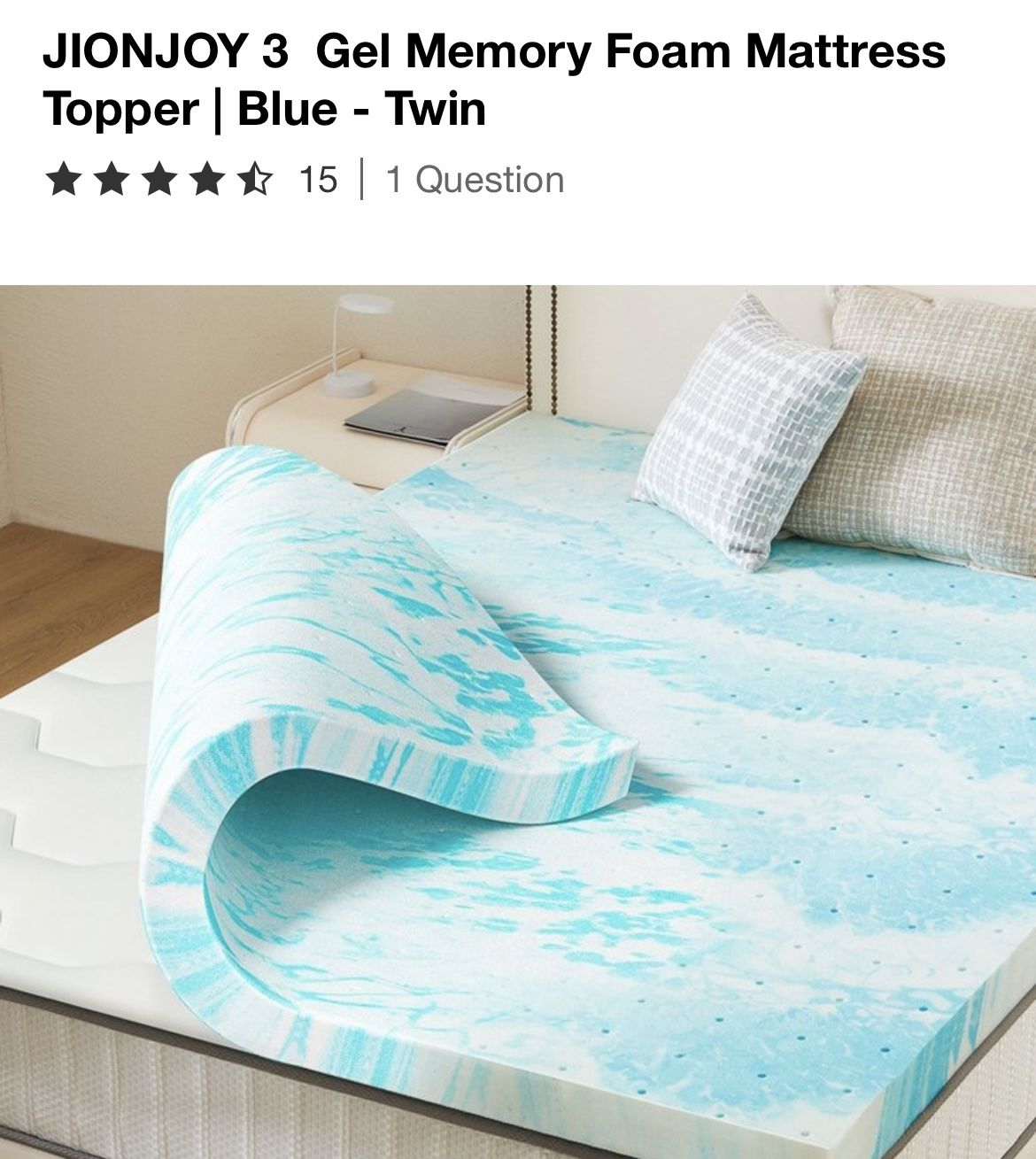 Mattress Topper Memory Foam Twin 3” Thick