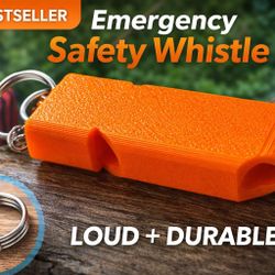 10 Pack Emergency Safety Whistles – Loud Orange Hurricane and Outdoor Safety Whistles with Key Rings