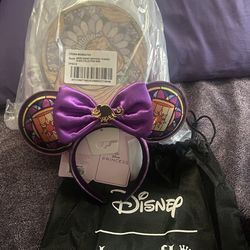Rapunzel Stained glass Loungefly Backpack and ears set + Micro Rapunzel sequin backpack