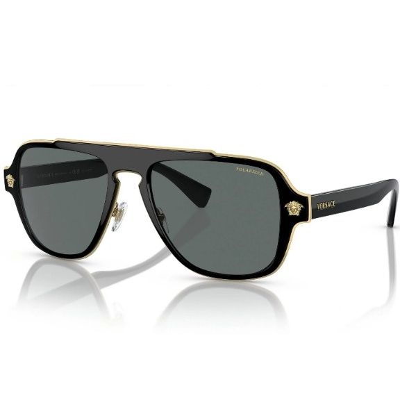 VERSACE Polarized Sunglasses Black/Gold * |ORIGINAL|*