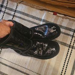 Sz8 Ugg Sequined Boots Mint Pet Dmk Free