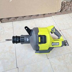 RYOBI 18V Drain Auger with 35 ft Cable, LED Light, Auto Feed/Retract, Cable Lock, Enclosed Drum