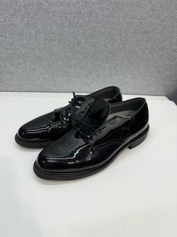 Capps Patent Leather Dress Shoes Mens 12.5D Black Military Vibram Sole USA