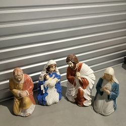 Vintage Nativity Blow Molds Christmas Birth Of Christ 