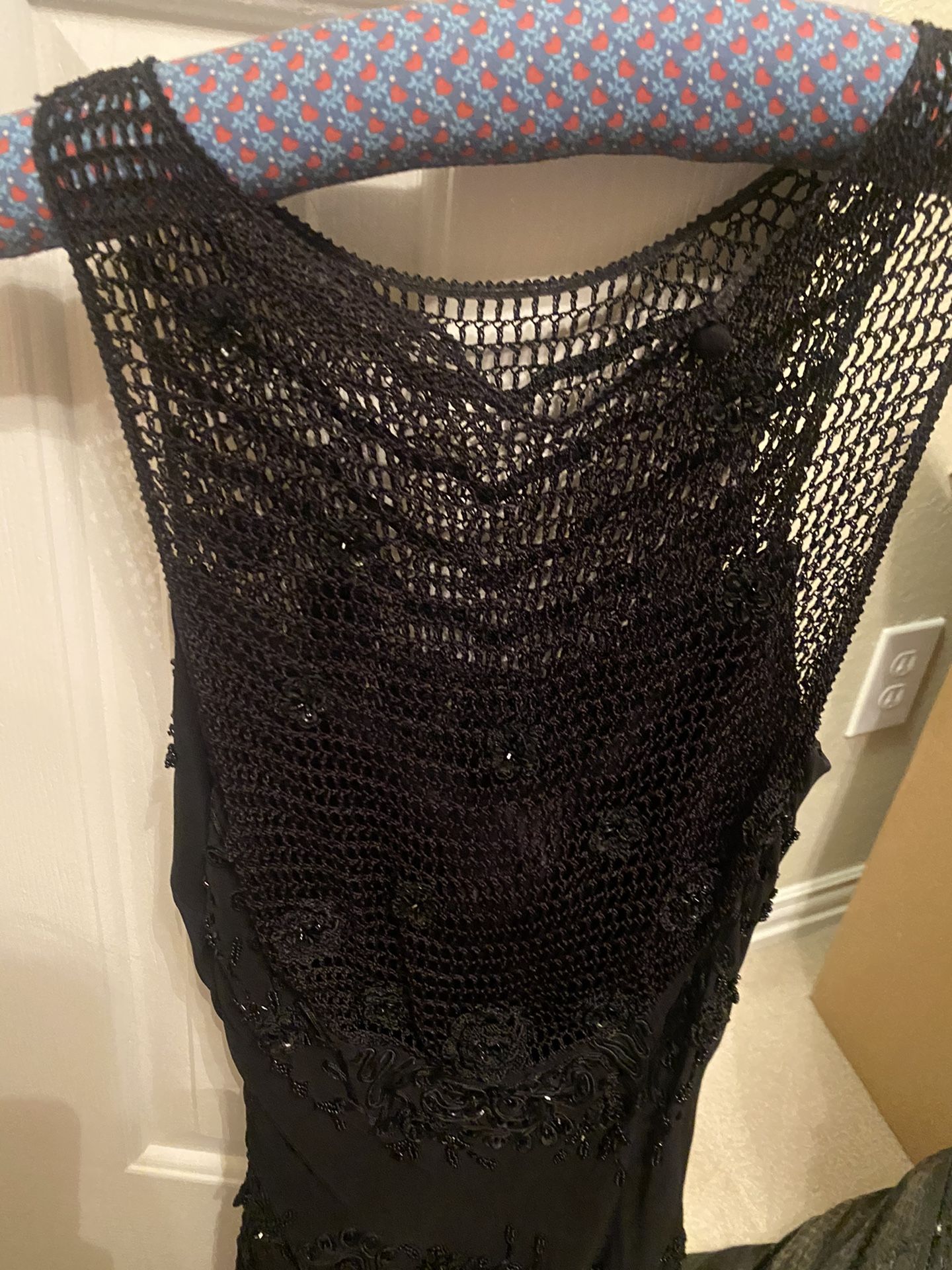 Absolutely Stunning Sue Wong Silk Mid Length Black Gown
