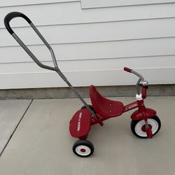 Radio Flyer Tricycle with Push Handle & Rear Storage - Very Clean