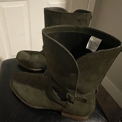 Green Suede Boots