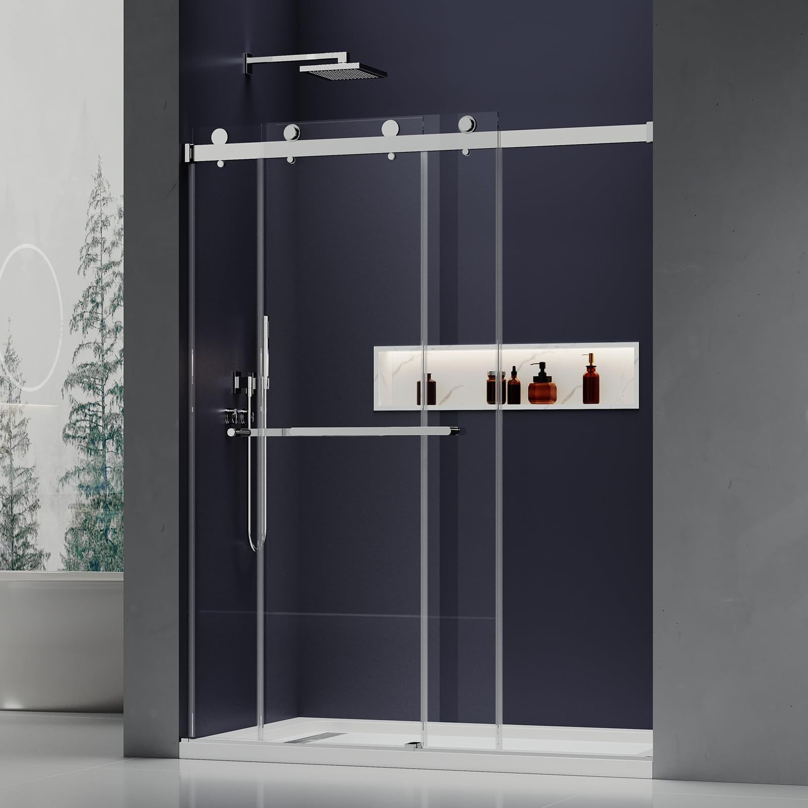 Shower Door 56" 60" W x 76" H Double Sliding Frameless,New Products : American Fashion Style Bags On Sale