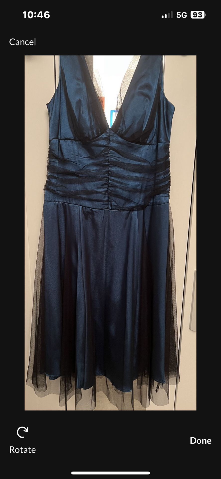 Macy’s Dark Blue Dress  With Tulle Skirt, And Black Shoes Platform 