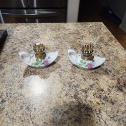 Vintage Oil Lamp Made Out Of Porcelain.