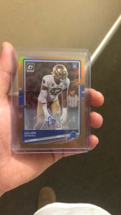 Julian Okwara Signed Optic Prizm Rookie Card