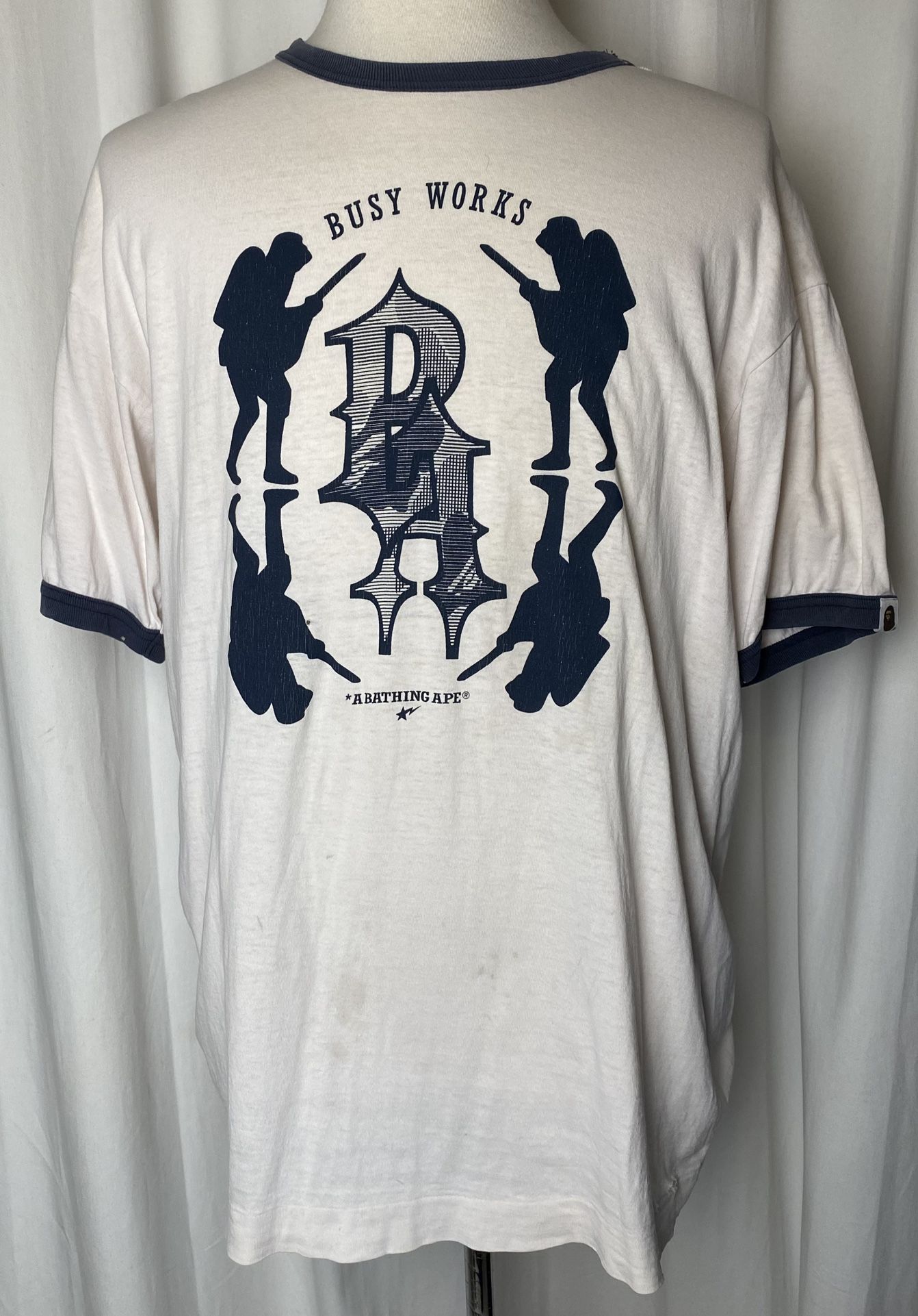Vintage A Bathing Ape Bape Busy Works Mens XL T Shirt ASNKA 2006 Japan Rare Item