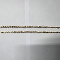 14 Kt Gold  Rope Chain 22 Inches 52.7gr 