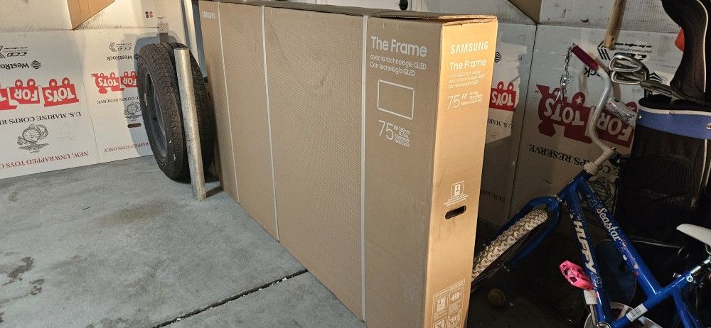 75 Inch Frame Samsung Smart TV 4K UHD Qled with 120 Hz refresh rate. Brand new In the box