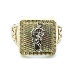 Men’s 10k Two Toned White Yellow Gold Saint St. Jude Ring Size 12 GP3123566