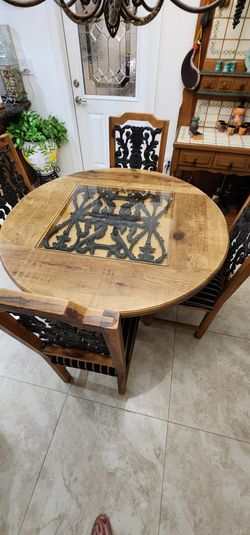 Rustic Wood Dining Set