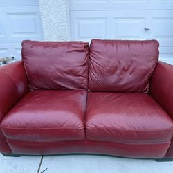 Real leather used couch and loveseat.