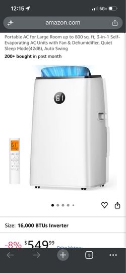 Portable AC inverter Unit 16,000 BTU