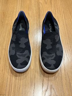 Rothy's black & gray camouflage slip-on shoes women's size 7.5